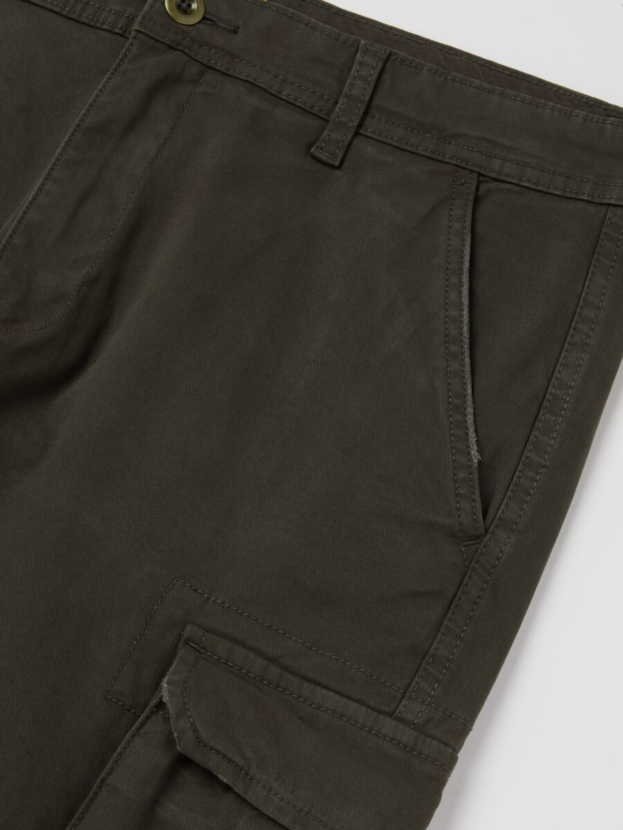 Stretch cotton cargo trousers_5