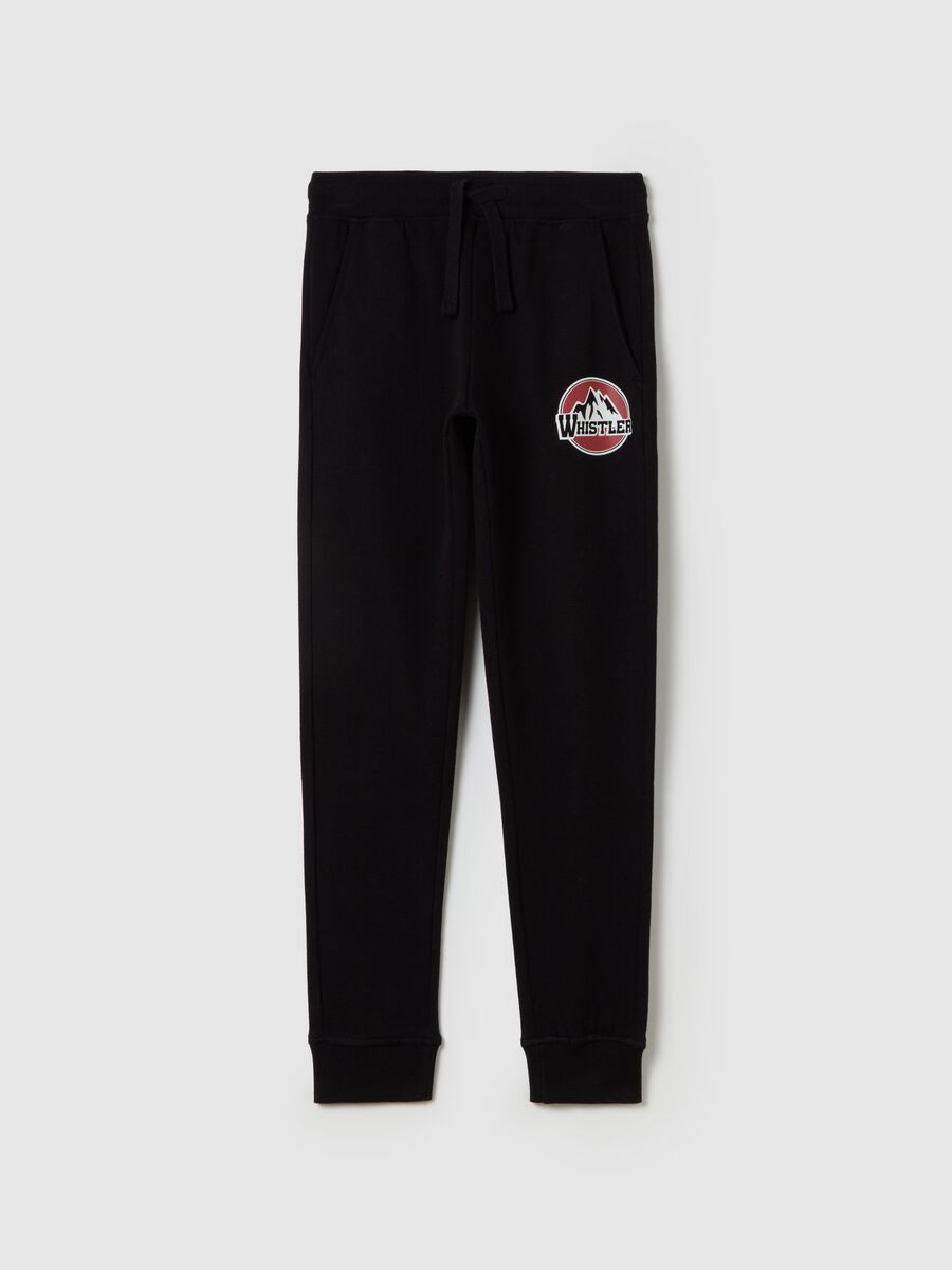 Joggers with drawstring and "Whistler" print_3