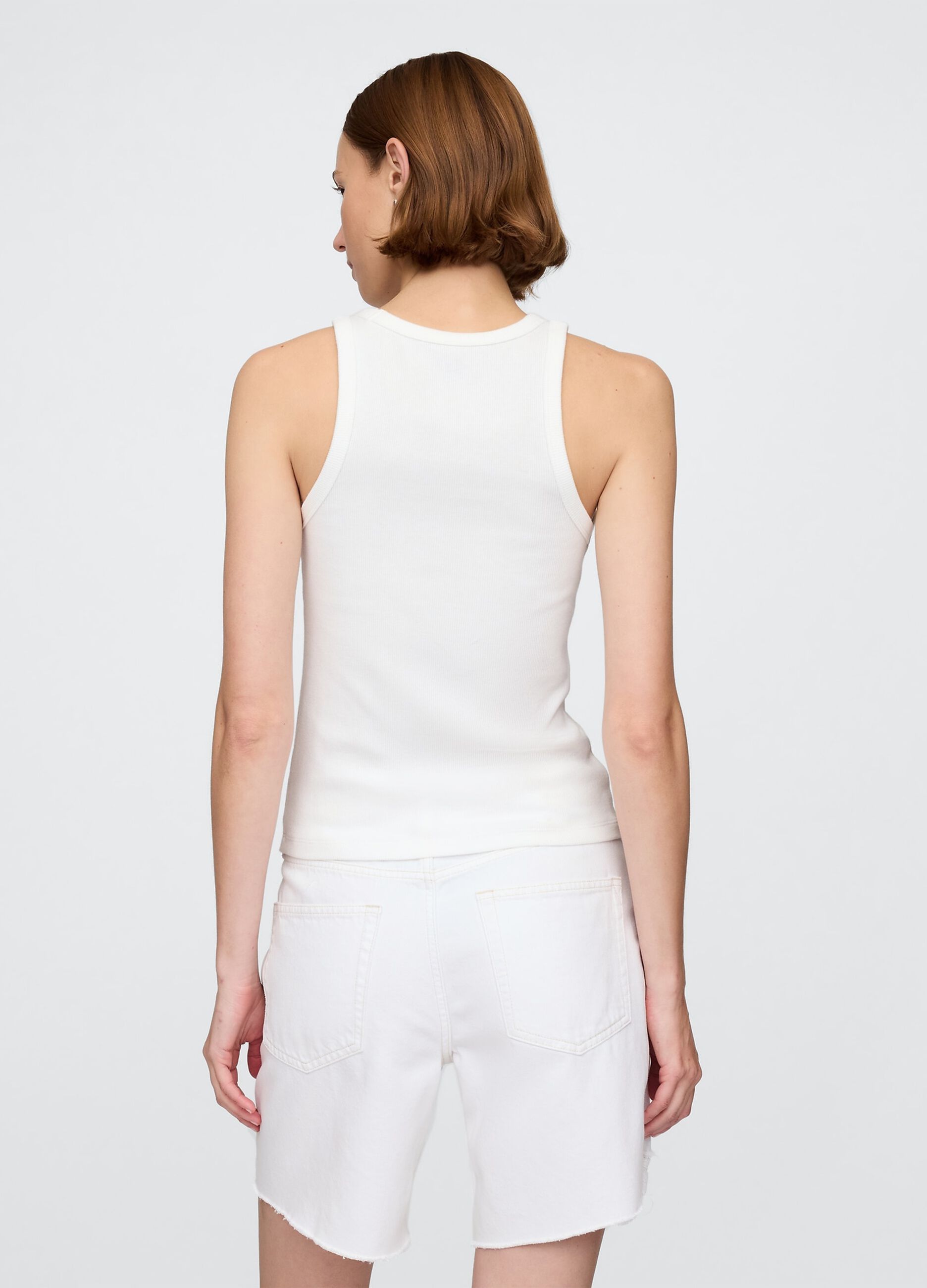 White tank top in stretch fabric