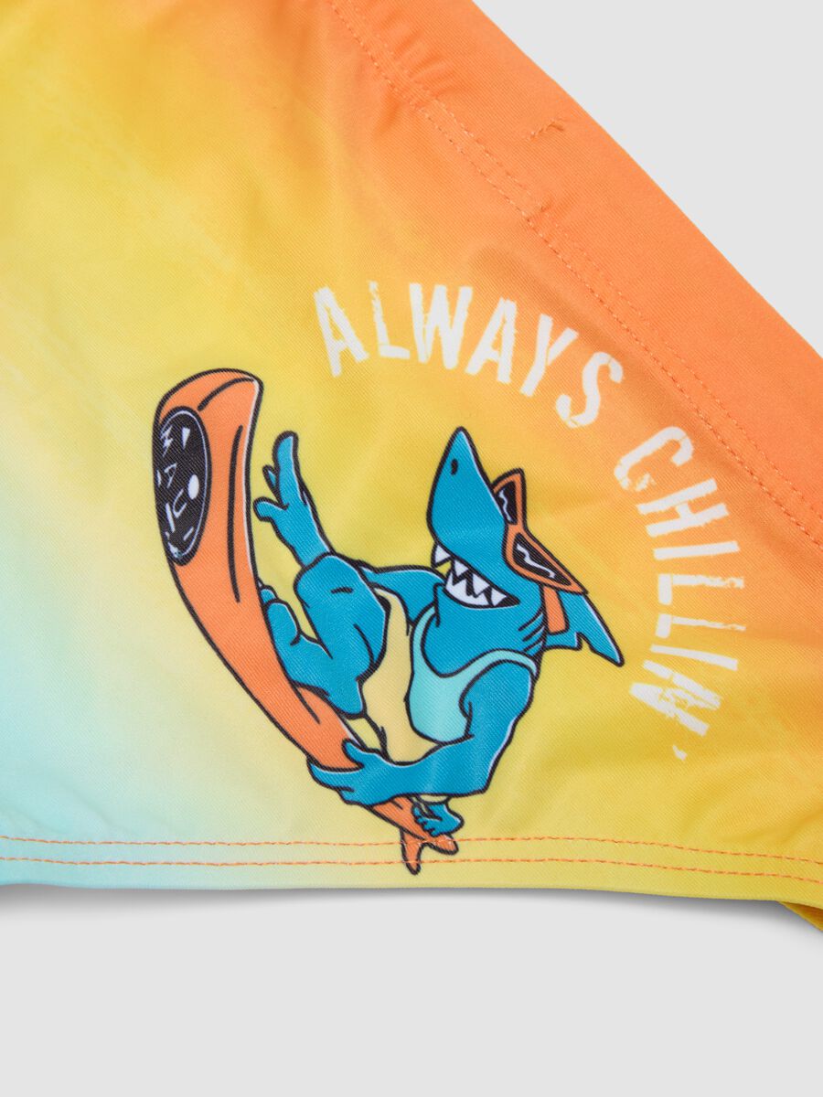 Orange and blue stretch swim briefs for boys_2