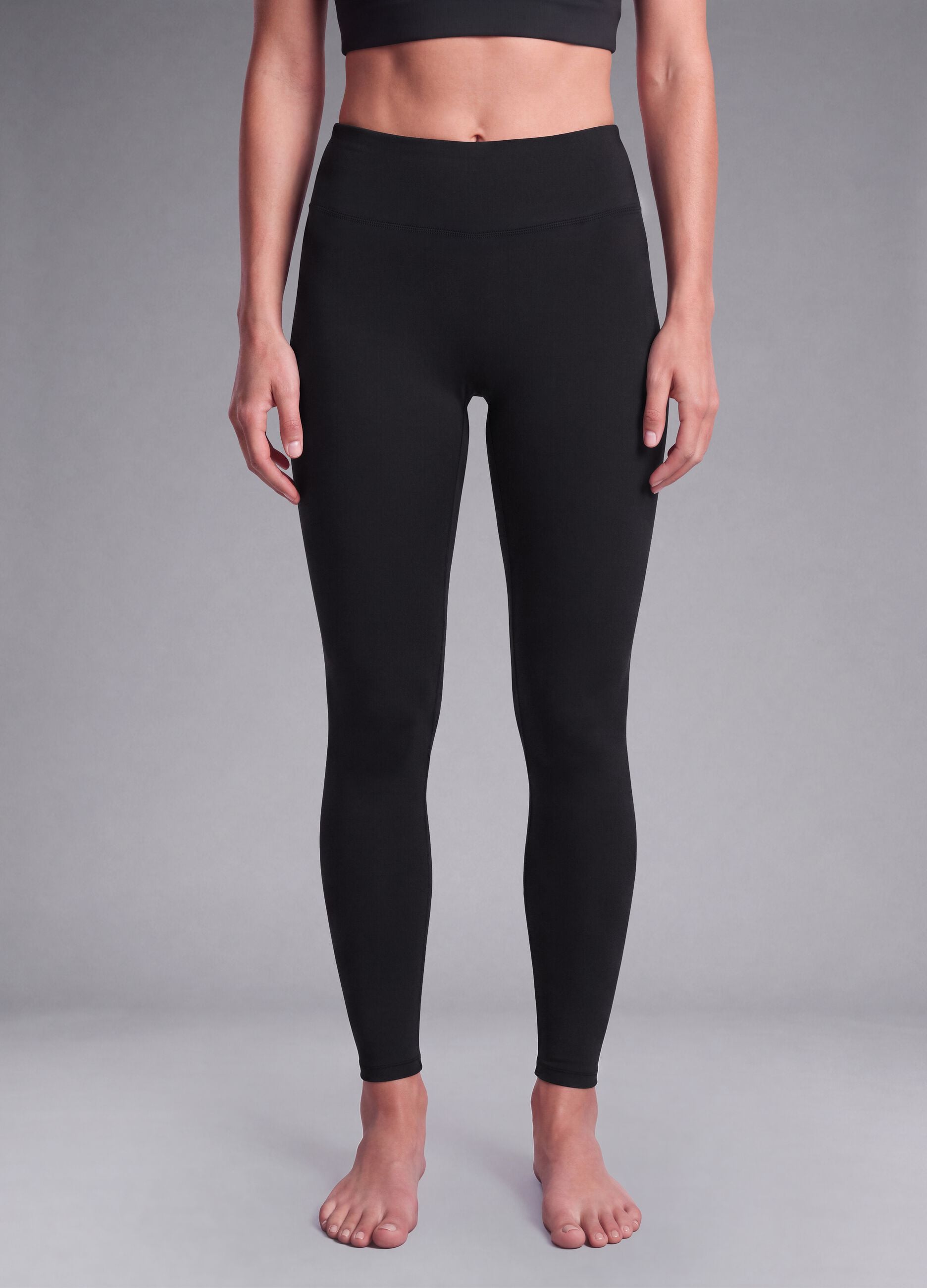 Leggings neri in tessuto elasticizzato traspirante a vita alta ALTAVIA STUDIO