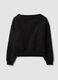 Black cotton-blend sweatshirt with bateau neckline and glitter_6
