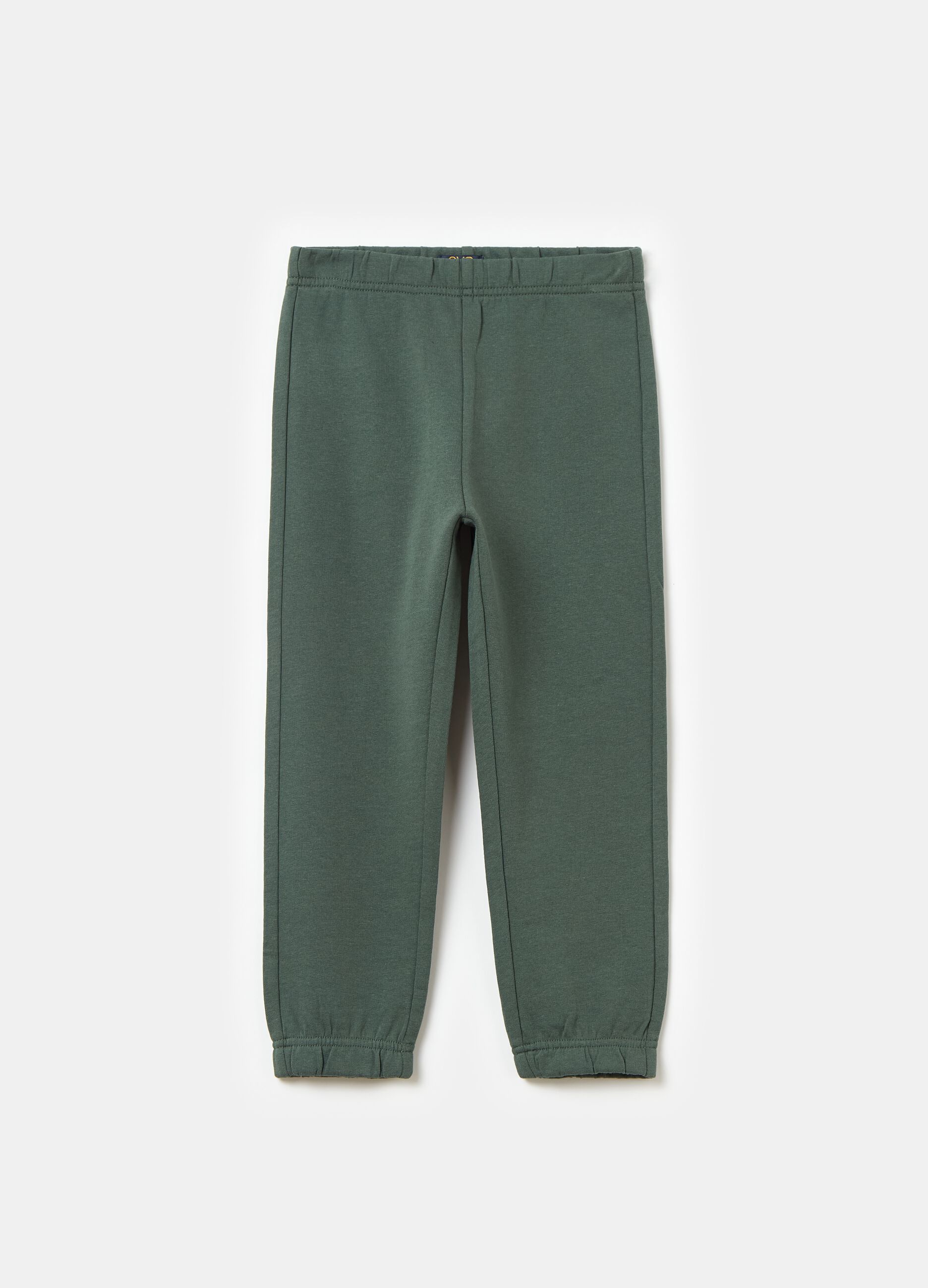 Fleece joggers with elasticated edging