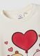 White stretch cotton capybara print T-shirt for girls_2