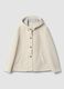Beige regular-fit stretch viscose coat with hood_0