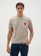 Beige pure cotton T-shirt with Chicago Bulls print_0