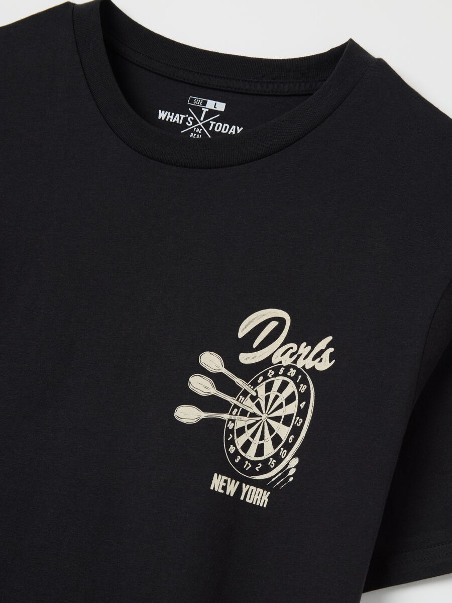 Cotton T-shirt with "Darts New York" print_5