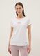 White regular fit pure cotton t-shirt with logo_0