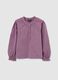 Girls' purple pure cotton regular fit sweater with embroidery_0