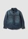 Blue pure cotton shirt with classic collar for boys_0