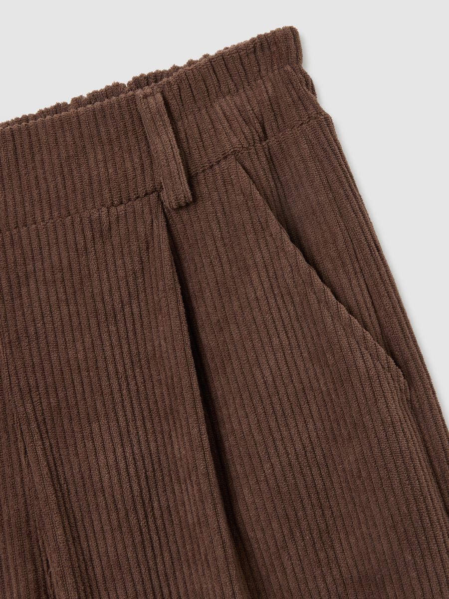 Brown Regular Fit Corduroy Trousers_5