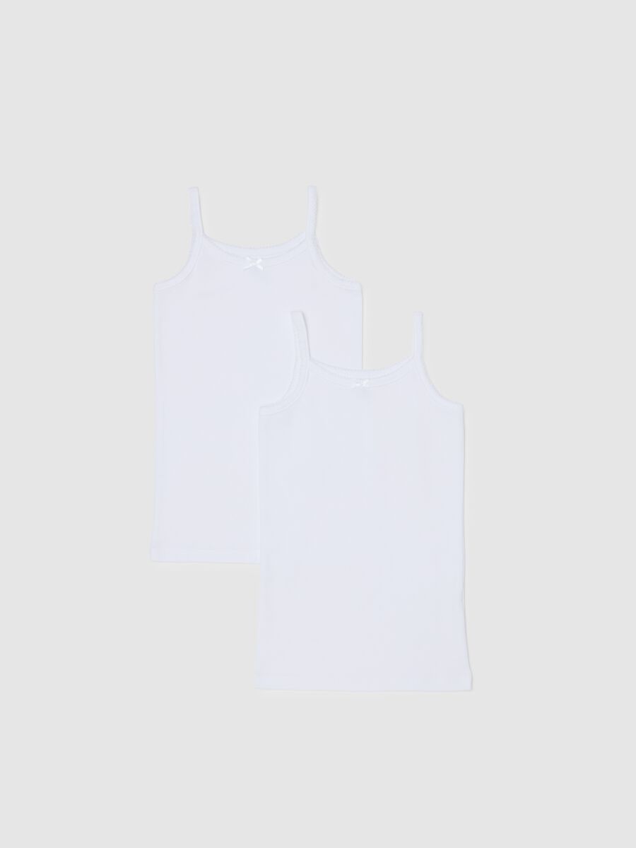 Bipack canottiere bianche da bambina in puro cotone regular fit_0