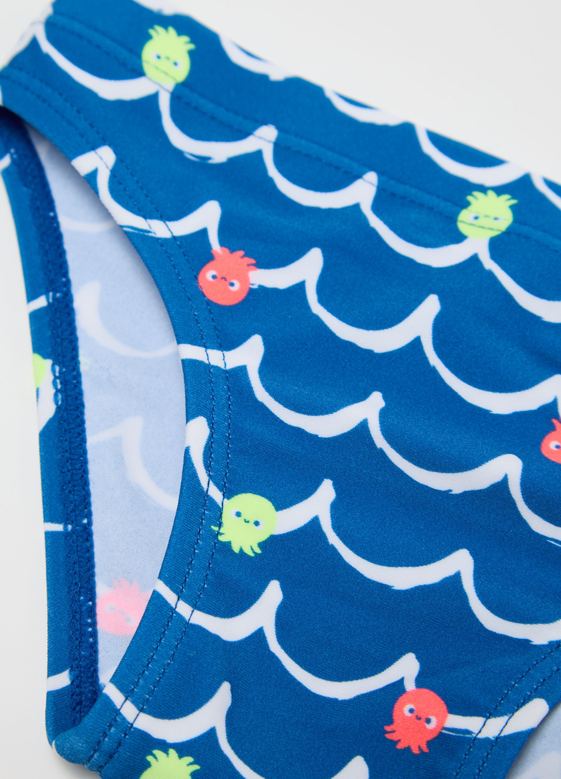 Boys’ swim briefs in blue stretch fabric