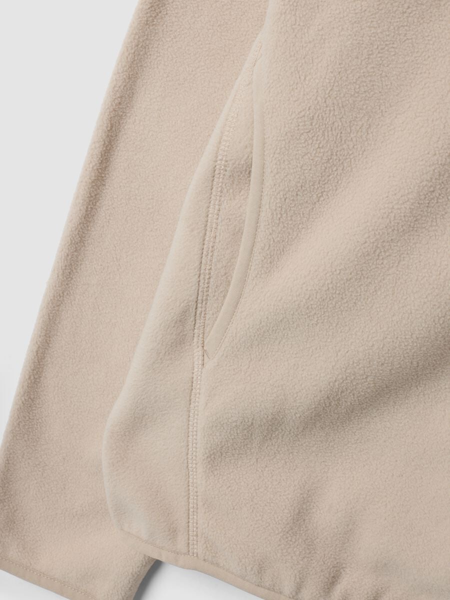 White fleece zip-neck sweatshirt, regular fit_1