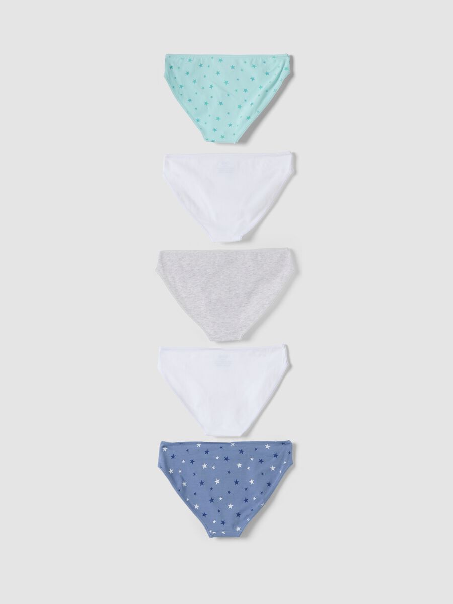 Multipack of five multicolour organic stretch-cotton briefs_1