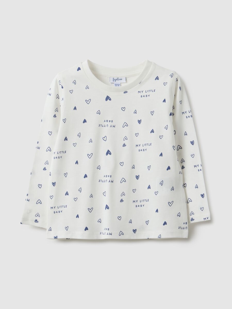 Multicolour long sleeve girl's T-shirt in pure cotton regular fit_0