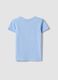 Girls&rsquo; light blue pure organic cotton T-shirt with seaside print_1