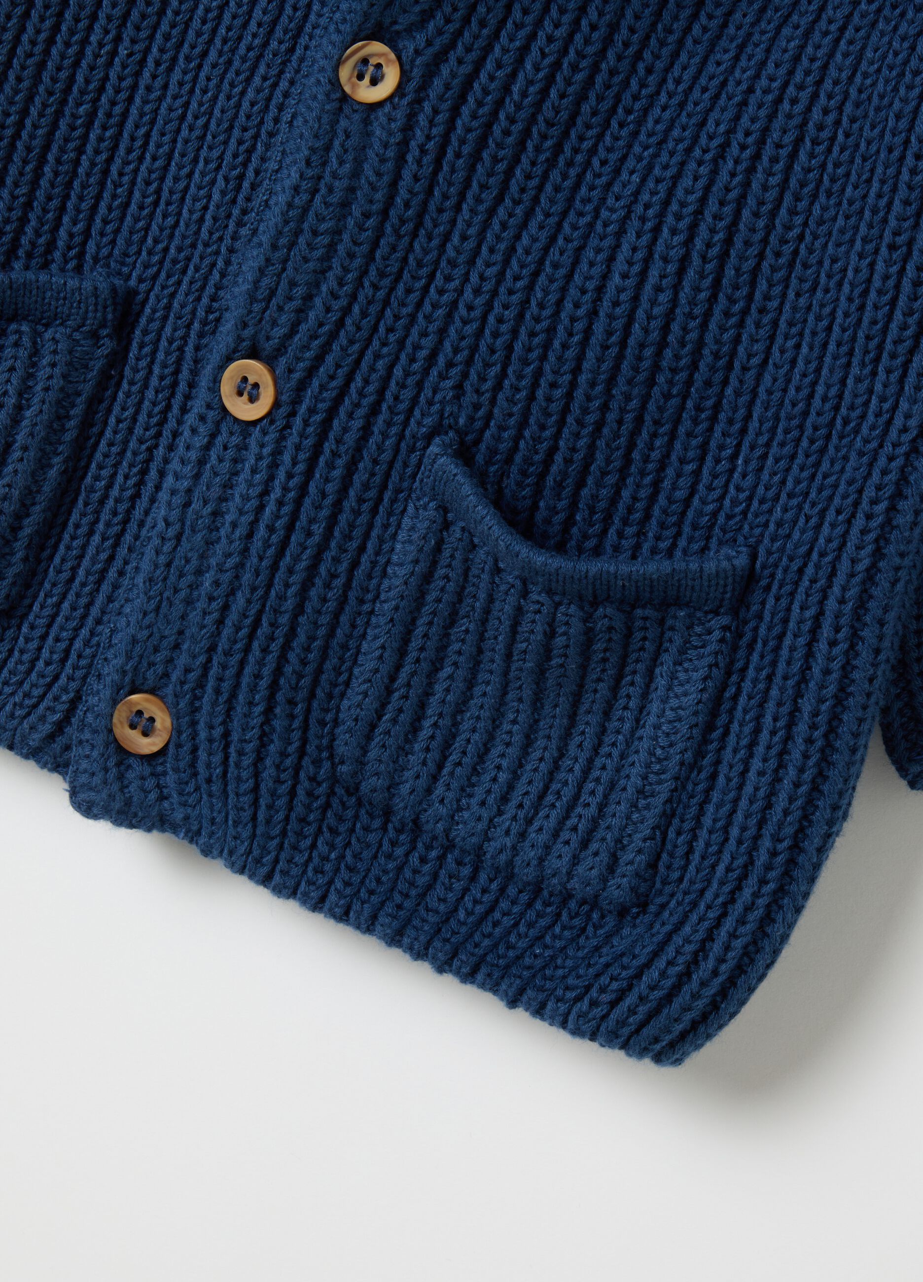 Golfino da neonato in puro cotone blu