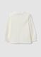 White organic stretch cotton polo shirt with collar for baby girl_1