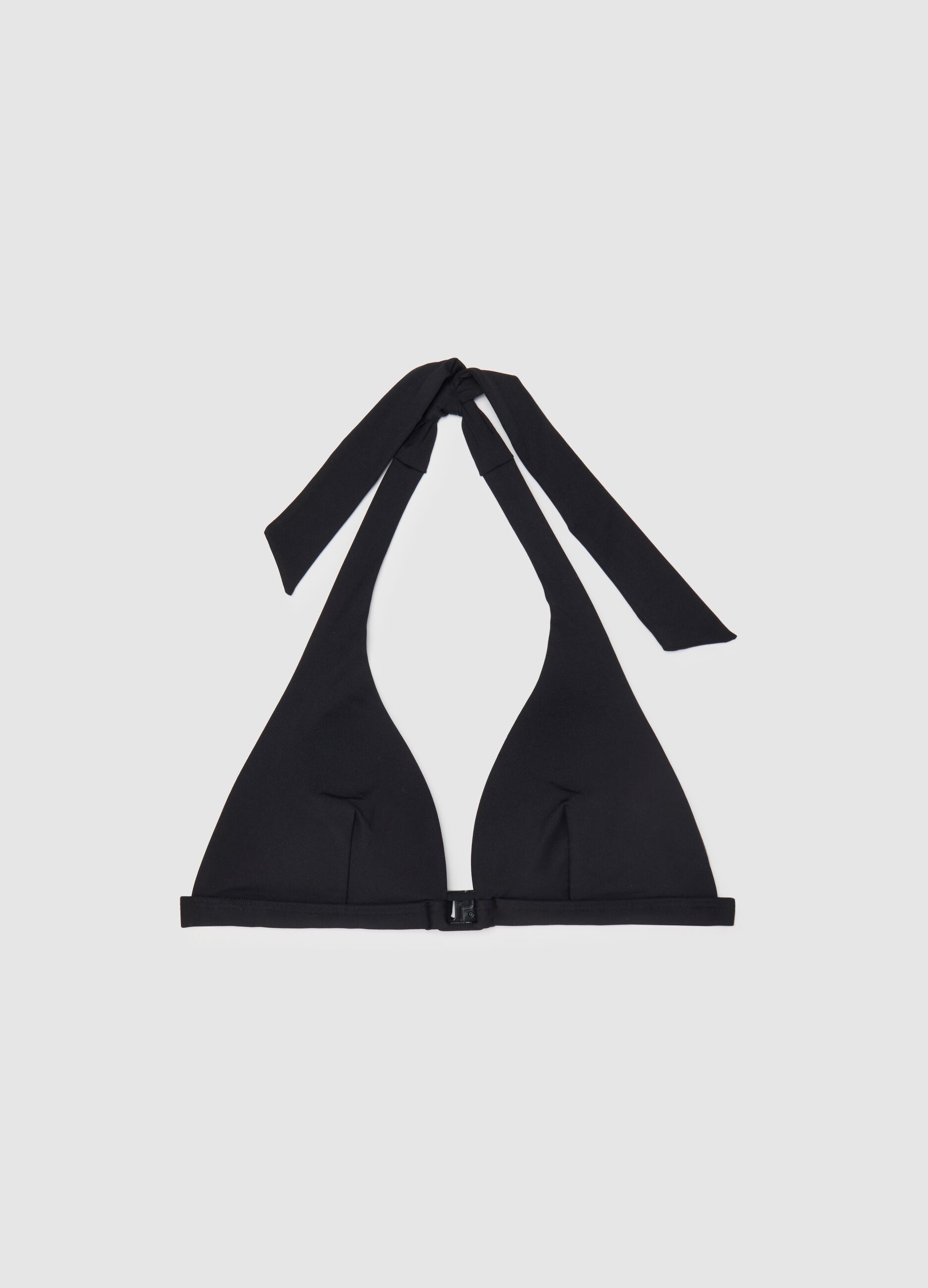 Women’s bikini top in black stretch fabric