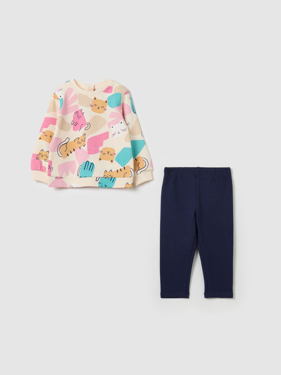 Jogging set in cotone con stampa_0