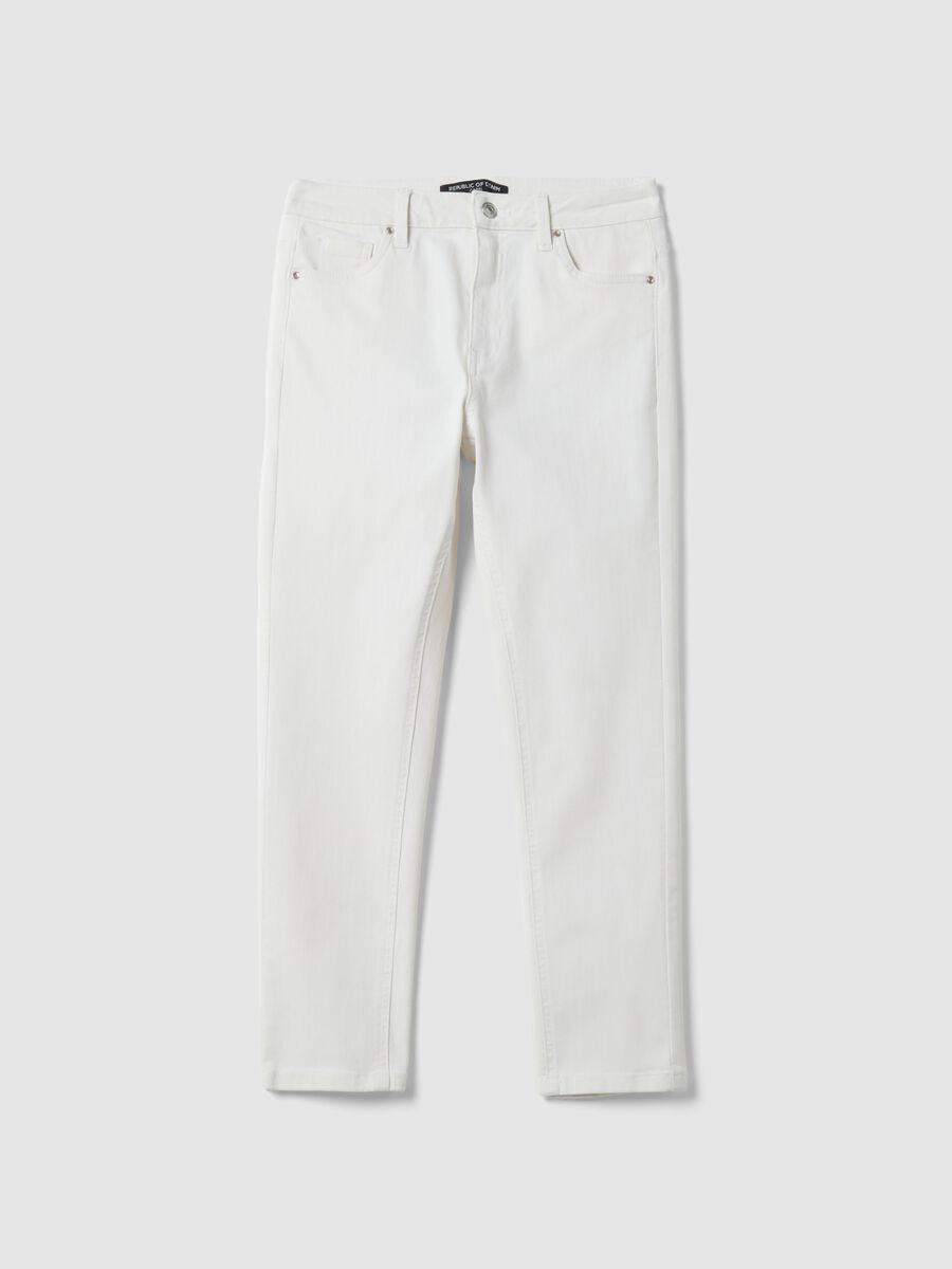 Skinny jeans in white stretch cotton blend_4