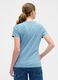 Blue short-sleeved cotton T-shirt_2