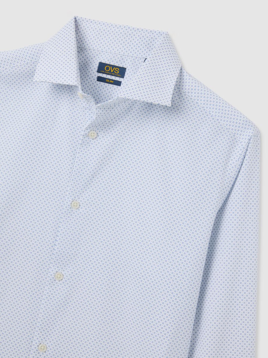 Men's multicolour cotton slim fit polka dot shirt_5