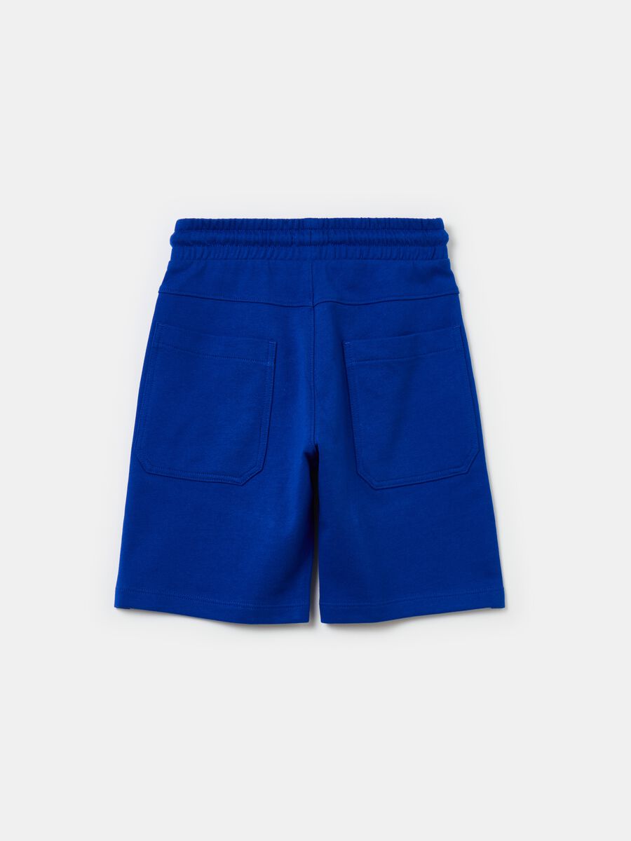 Fleece Bermuda shorts with logo embroidery and drawstring_3