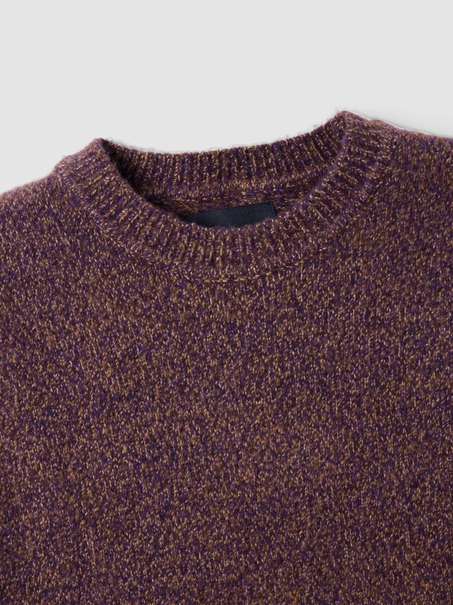 Brown crew-neck gilet in lyocell and wool blend_5