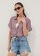 Multicolour gingham crop shirt in stretch cotton_2