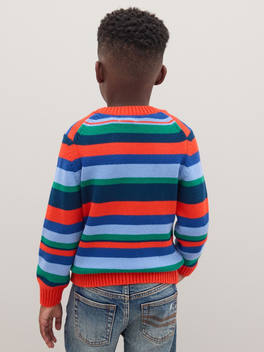 Boys' Pure Cotton Multicolour Regular Fit Jumper_1