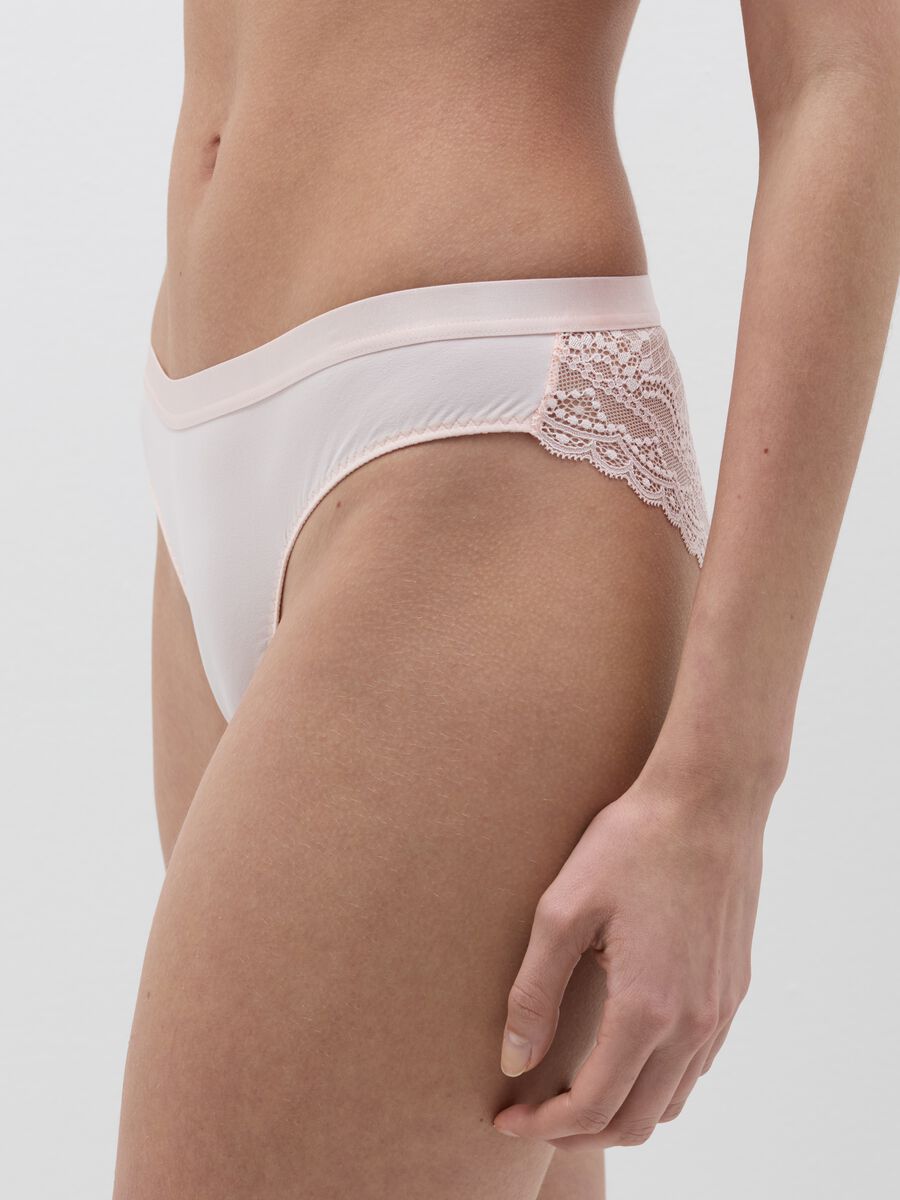 Microfibre Brazilian-cut briefs with lace back_1