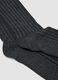 Long ribbed grey socks in pure organic cotton_1