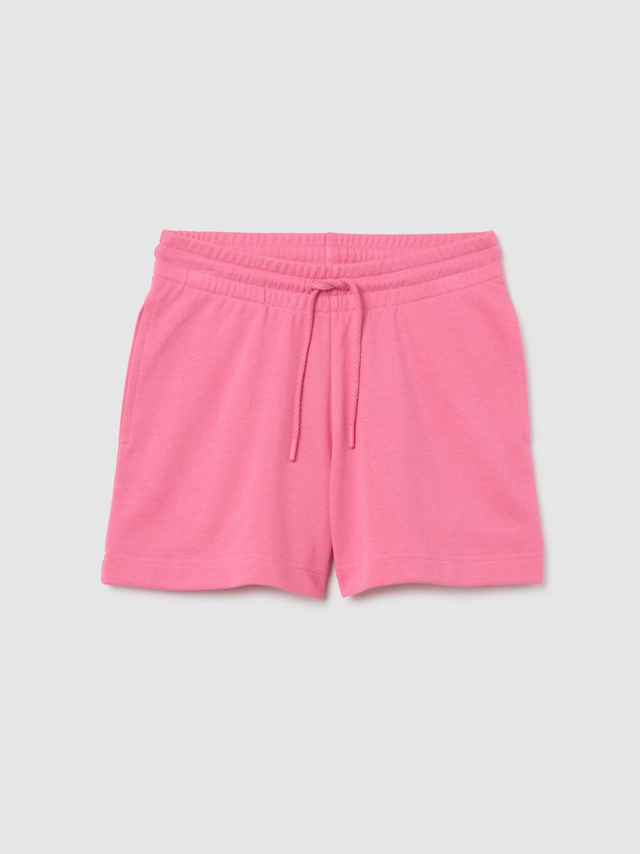Women's pink cotton shorts, regular fit_0