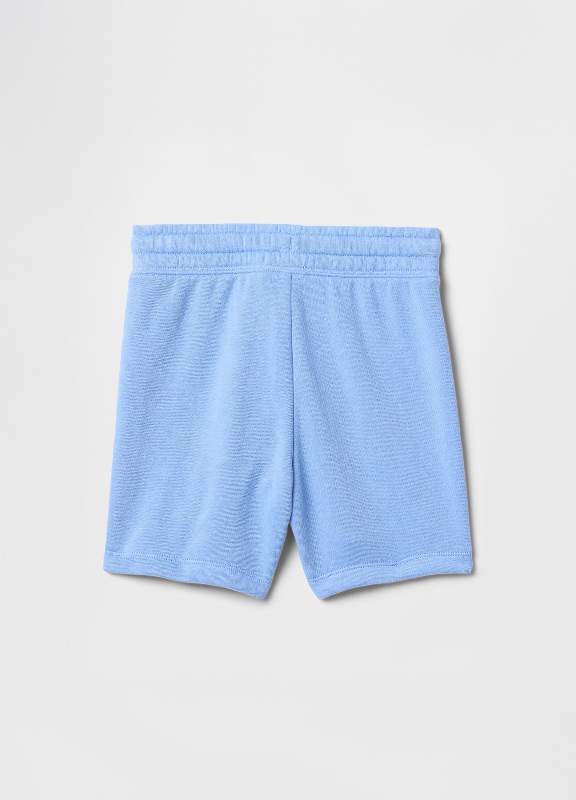 Blue cotton and polyester blend shorts