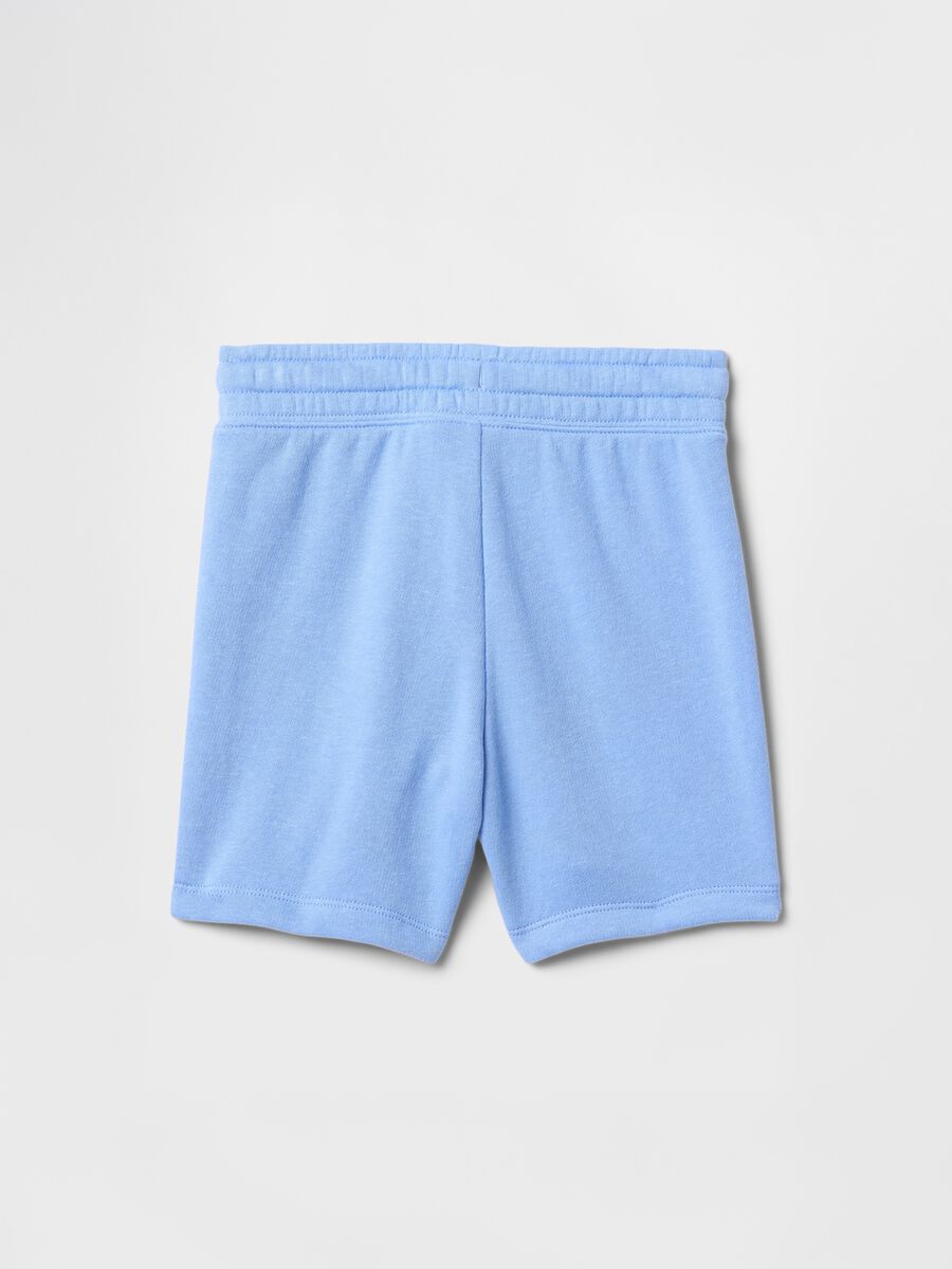 Blue cotton and polyester blend shorts_1