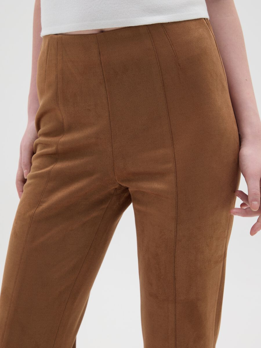 Brown Slim Fit Leggings_3