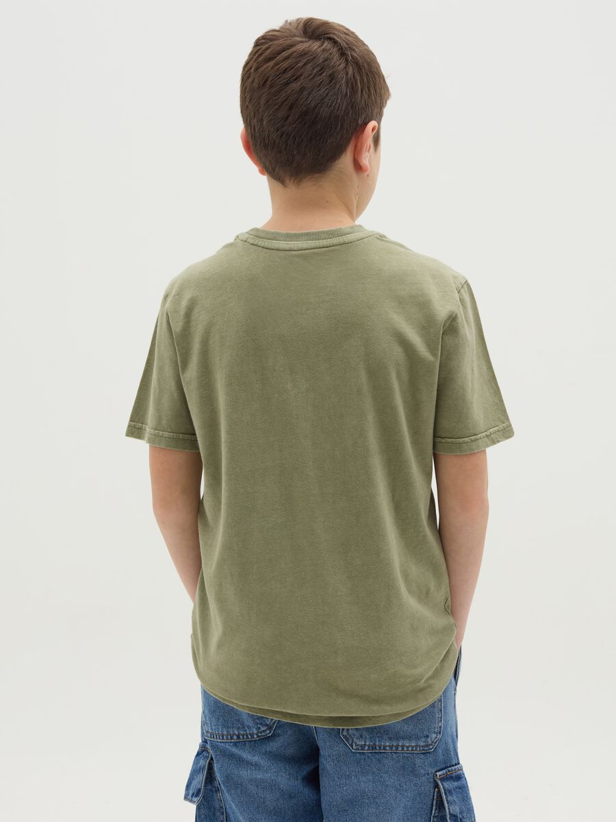 T-shirt acid wash con stampa "Denim Mind" _1