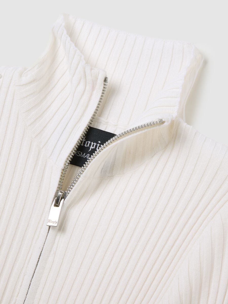 Full-Zip Ribbed Knit White_6