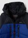 Blue padded jacket with hood and zip_1