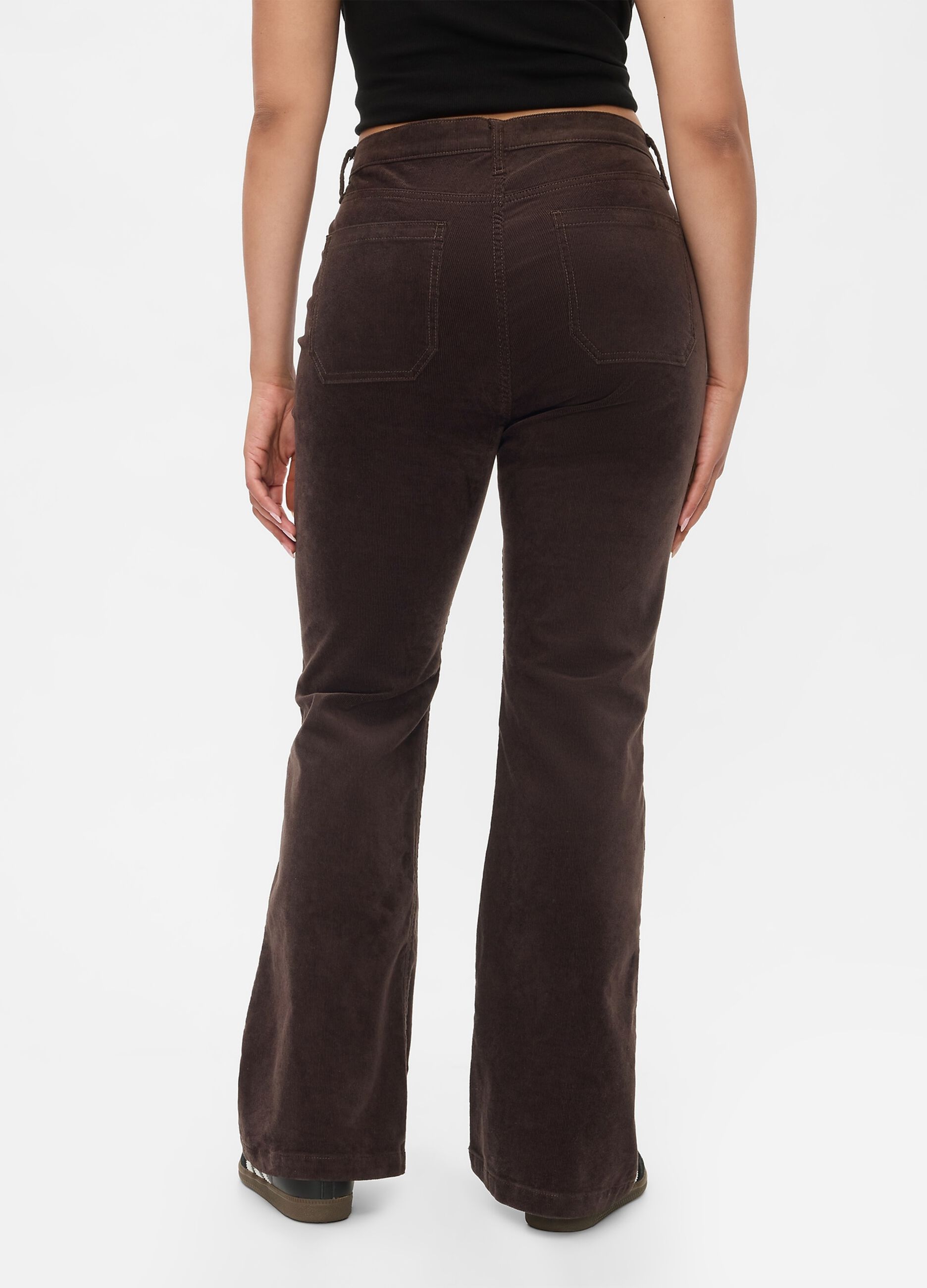 Flare-fit high-rise trousers in corduroy
