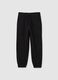 Girls' black pure cotton regular fit joggers_0