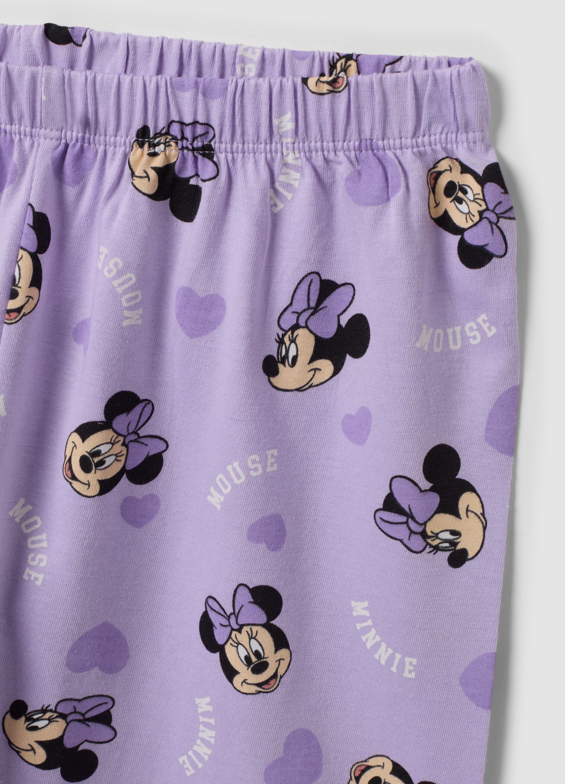 White and purple pure organic cotton Minnie print pyjamas