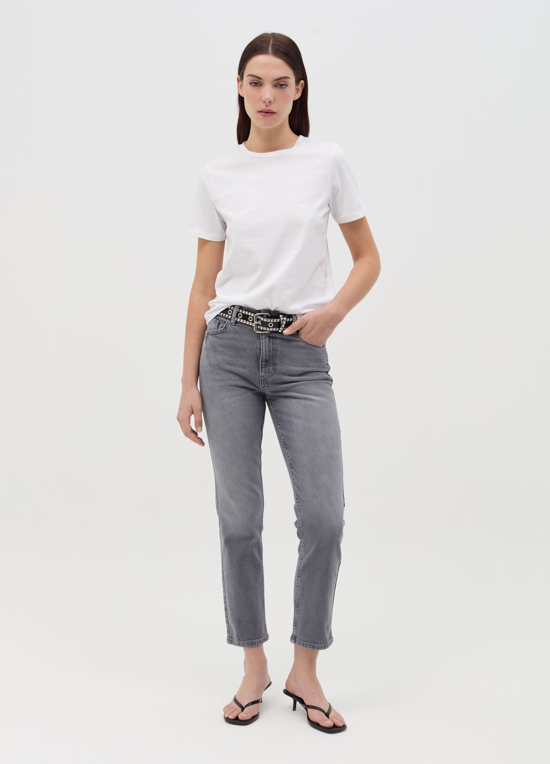 Slim-fit cropped jeans