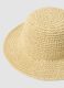 Beige pure paper fabric cloche hat_1