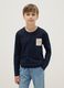 Boy's blue T-shirt in pure cotton regular fit with print_0