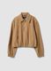 Beige stretch-fabric over-fit blazer with zip fastening_0