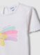 T-shirt in cotone elasticizzato bianca da bimba con stella_2