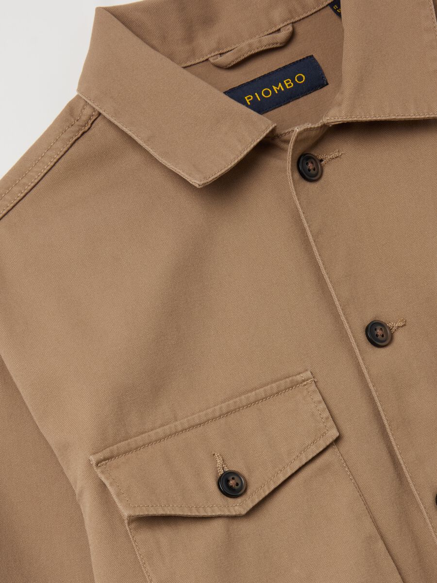 Solid colour shacket in twill_5